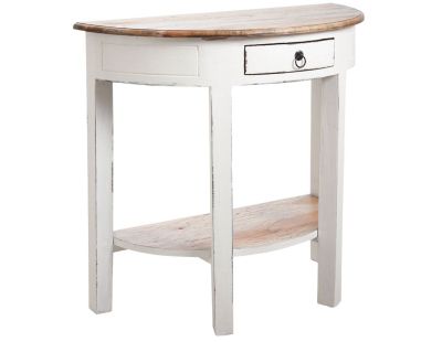 Console demi-lune en acajou (Blanc antique)