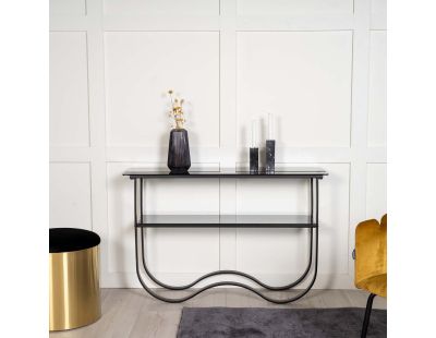 Console design en acier et verre Wavy