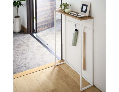 Console d'entrée en bois et métal Tower (Blanc)