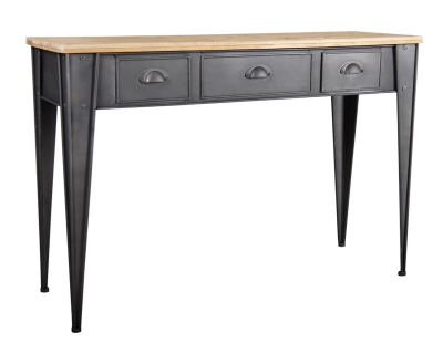 Console en métal et sapin