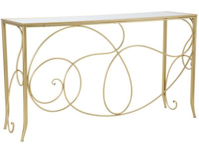 Console en métal doré Art 140 x 40 x 80 cm