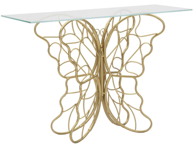 Console en métal doré Butterfly 110 x 40 x 76 cm