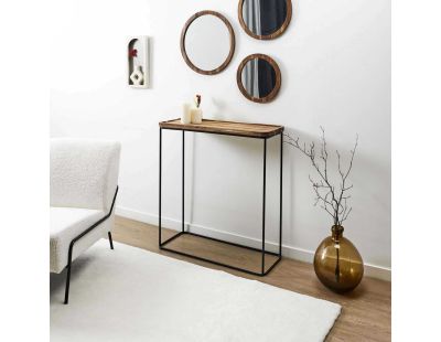 Console en métal et plateau en acacia