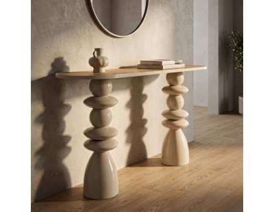 Console en métal avec plateau en bois Top 150 x 45 x 77.5 cm