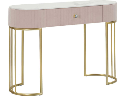 Console en métal avec tiroir Montpellier 100 x 40 x 75 cm (Crème)