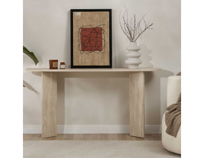 Console moderne en aggloméré Sira (Travertine)