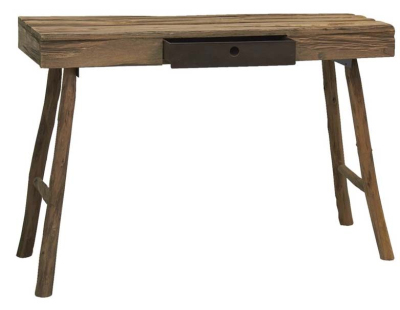 Console en pin rustique et métal