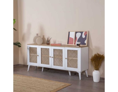 Console 4 portes en aggloméré Goose (Blanc)