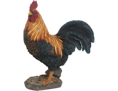 Coq debout en résine 24 cm