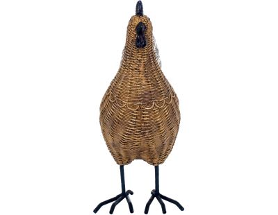 Coq décoratif en résine et résine tressée
