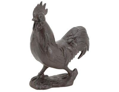 Coq en fonte marron