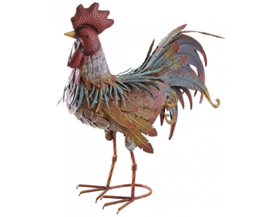 Coq décoratif en métal laqué