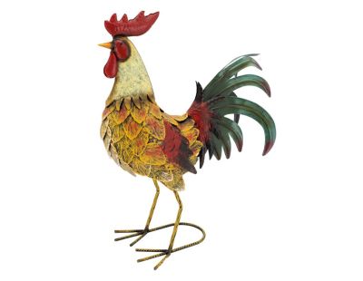 Statue de Coq en métal coloré (Multicoloré)