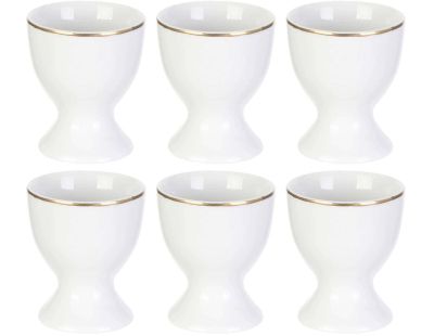 Repose sachet de thé en porcelaine liseré doré 8 cm (lot de 6)