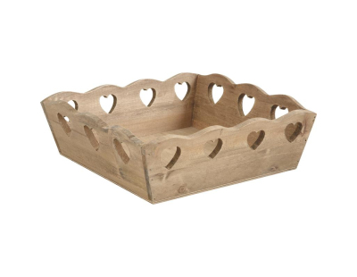 Corbeille carré découpe cœur