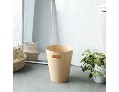 Corbeille en bois avec poignées de transport (Bois naturel)