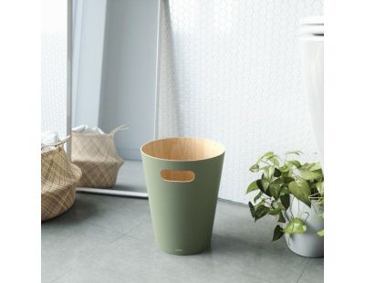 Corbeille en bois avec poignées de transport (Vert)