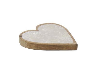 Corbeille en manguier Flocon (Coeur beige)