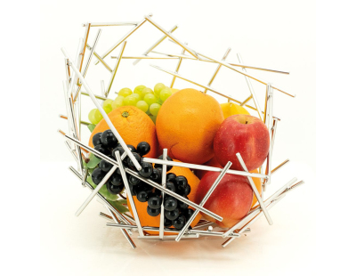 Corbeille à fruits ronde en métal (Bowl argenté)