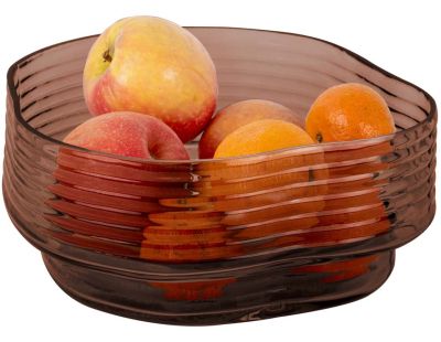 Corbeille à fruits en verre 22 x 11 cm Wave (Chocolat)