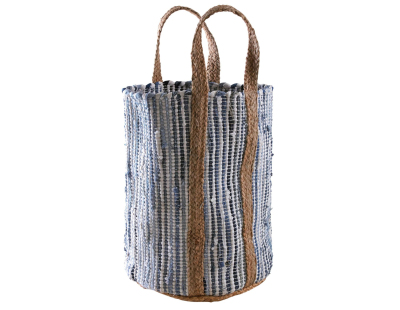 Corbeille en jute et jean