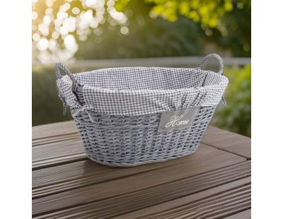 Corbeille à linge Home en osier et coton