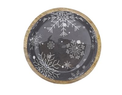 Corbeille en manguier Flocon (Saladier noir)
