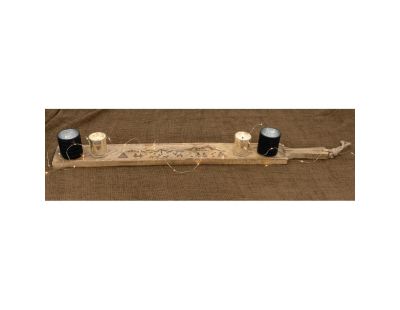 Planche de présentation en manguier décor Montagne