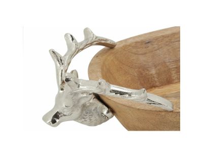 Corbeille en manguier avec têtes de cerf