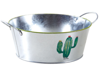 Corbeille en métal galvanisé Cactus