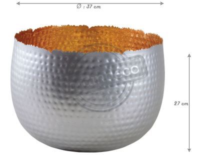 Corbeille en métal avec intérieur doré