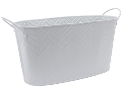 Corbeille en métal laqué avec chrevons 26 cm