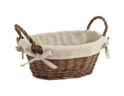 Corbeille en osier doublée jute (Lot de 2 )