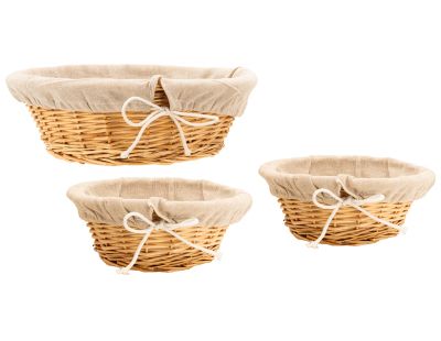 Corbeille en osier blanc avec doublure en jute