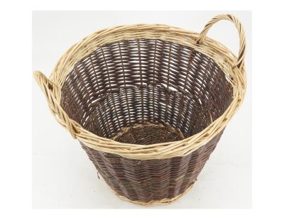 Corbeille en osier brut et buff