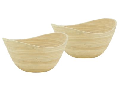 Corbeille ovale en bambou (Lot de 2)