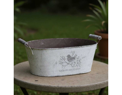 Corbeille ovale en métal Le jardin aux oiseaux