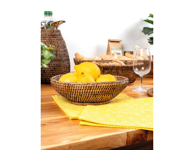 Corbeille ovale à pain en rotin (Rotin antique)