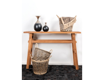 Corbeille à papier en jonc tressé