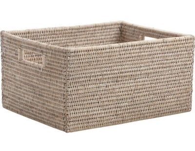 Corbeille rangement en rotin (48 x 36 x 25 cm)