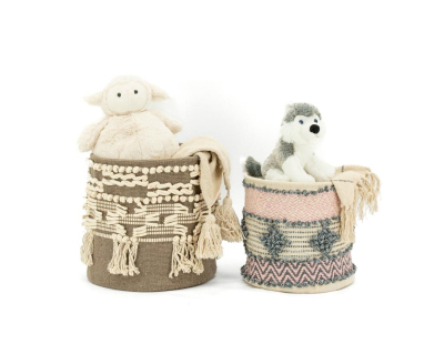 Corbeille de rangement en coton recyclé (Petit modèle)