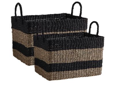 Panier de rangement en rotin naturel (34 x 26 x 18 cm)