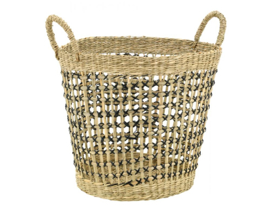 Corbeille à papier en jonc tressé