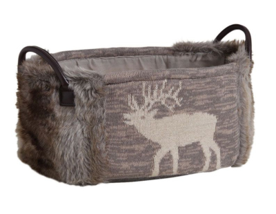 Corbeille de rangement ovale motif cerf (Lot de 3)