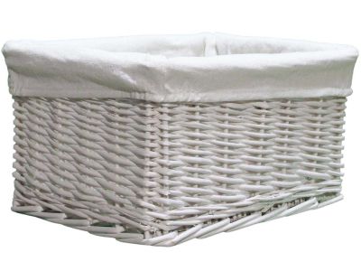 Corbeille de rangement osier blanc