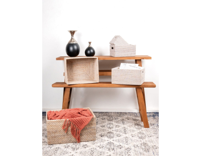 Corbeille rangement en rotin (24 x 19 x 13 cm)