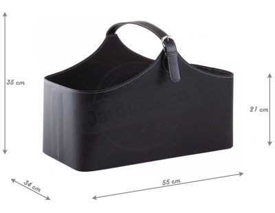 Corbeille de rangement en polyuréthane avec anse (Noir)