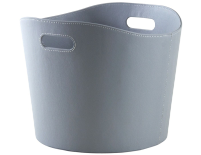 Corbeille à bûches ronde en polyuréthane gris