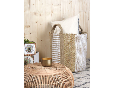 Corbeille de rangement en toile de jute épaisse