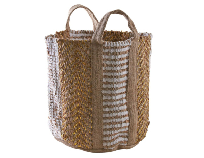 Corbeille de rangement en toile de jute épaisse